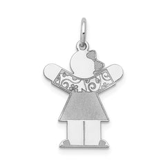 14k White Gold Kid Charm - 33