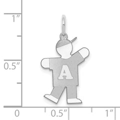 14k White Gold Kid Charm - 25