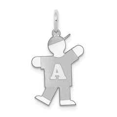 14k White Gold Kid Charm - 25