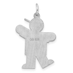 Sterling Silver Rhodium-plated Kiss Kid Charm - 4