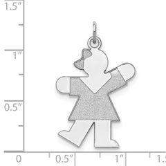 Sterling Silver Rhodium-plated Kiss Kid Charm - 2