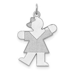 Sterling Silver Rhodium-plated Kiss Kid Charm - 2