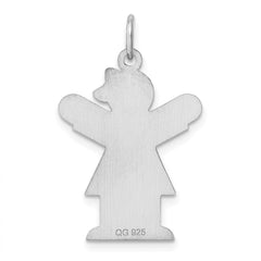 Sterling Silver Rhodium-plated Love Kid Charm - 3