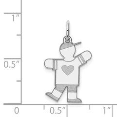 Sterling Silver Rhodium-plated Kid Charm - 29