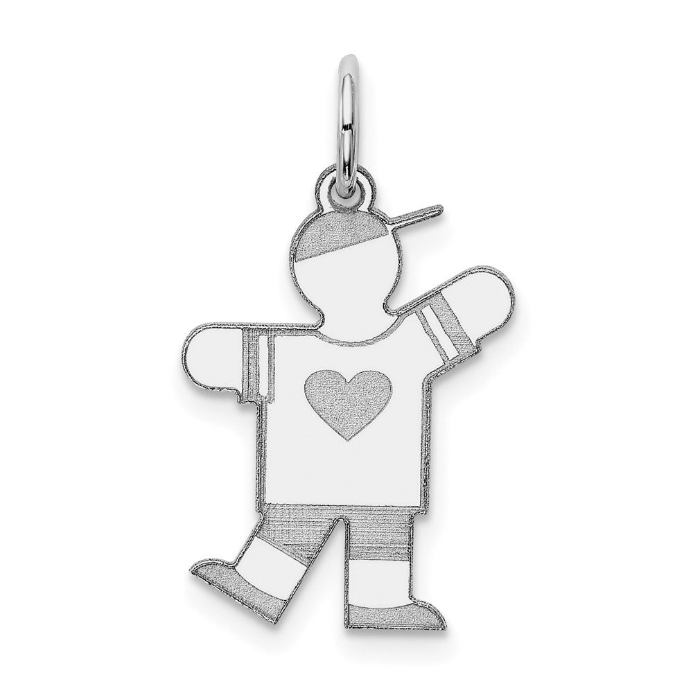 Sterling Silver Rhodium-plated Kid Charm - 29