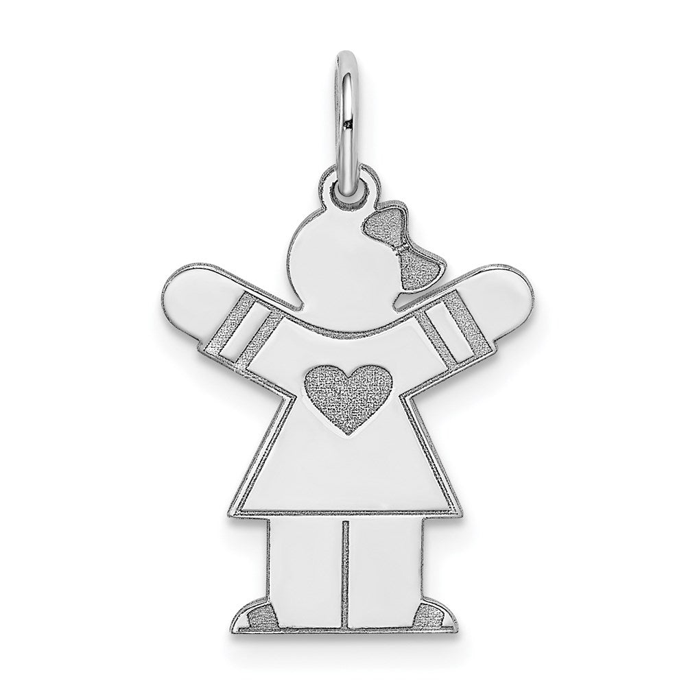 Sterling Silver Rhodium-plated Kid Charm - 15