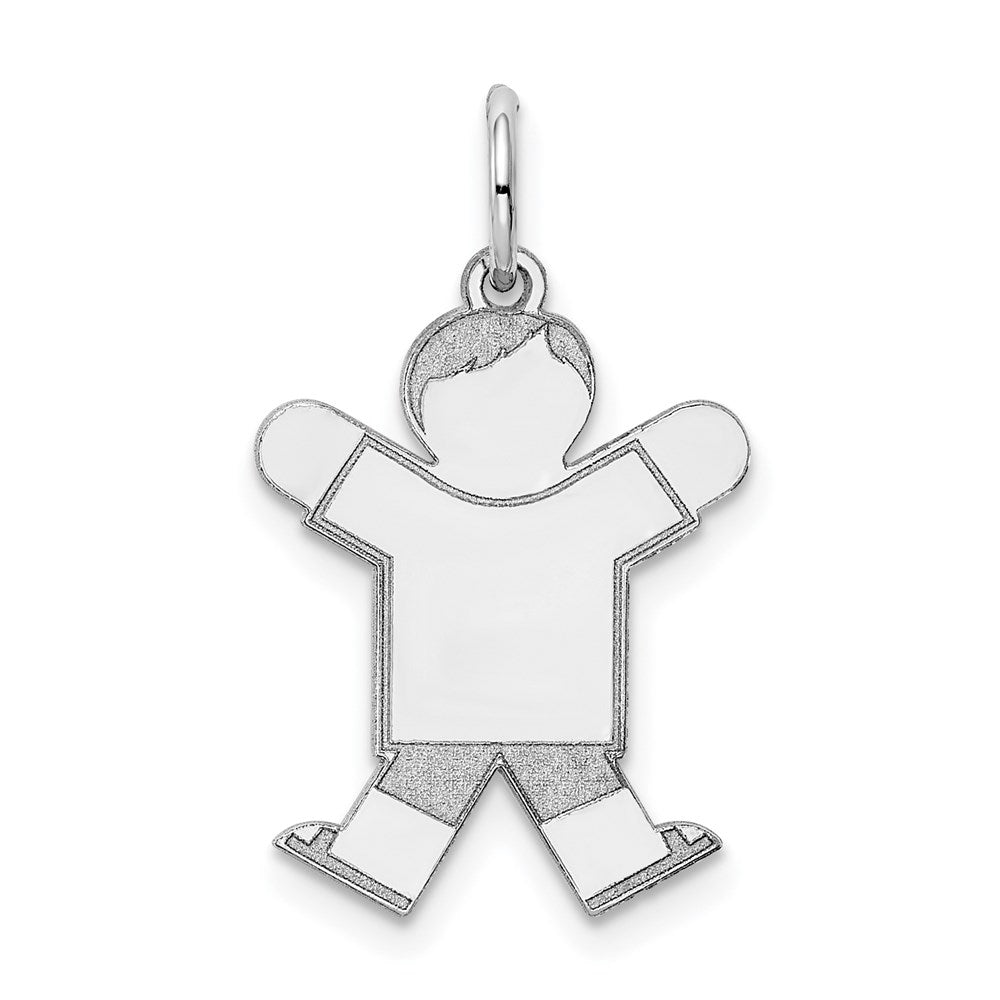 Sterling Silver Rhodium-plated Kid Charm - 16