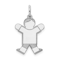 Sterling Silver Rhodium-plated Kid Charm - 16