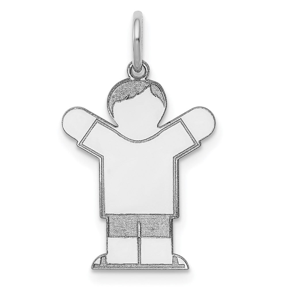 Sterling Silver Rhodium-plated Kid Charm - 17
