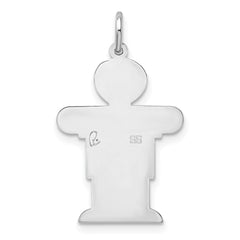 Sterling Silver Rhodium-plated Kid Charm - 18