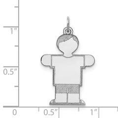 Sterling Silver Rhodium-plated Kid Charm - 18