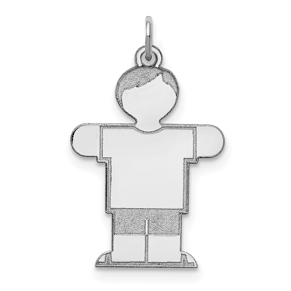 Sterling Silver Rhodium-plated Kid Charm - 18