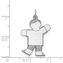 Sterling Silver Rhodium-plated Kid Charm - 21