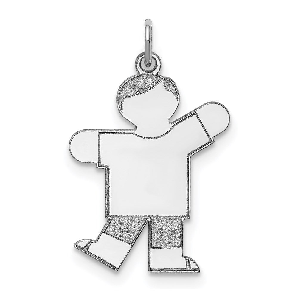Sterling Silver Rhodium-plated Kid Charm - 21