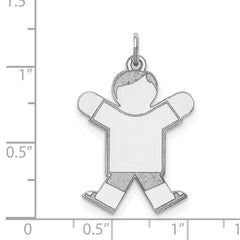 Sterling Silver Rhodium-plated Kid Charm - 2