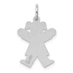 Sterling Silver Rhodium-plated Kid Charm - 4