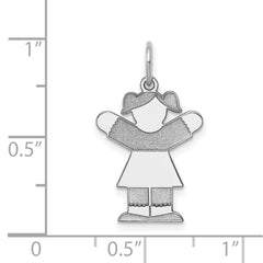 Sterling Silver Rhodium-plated Kid Charm - 5