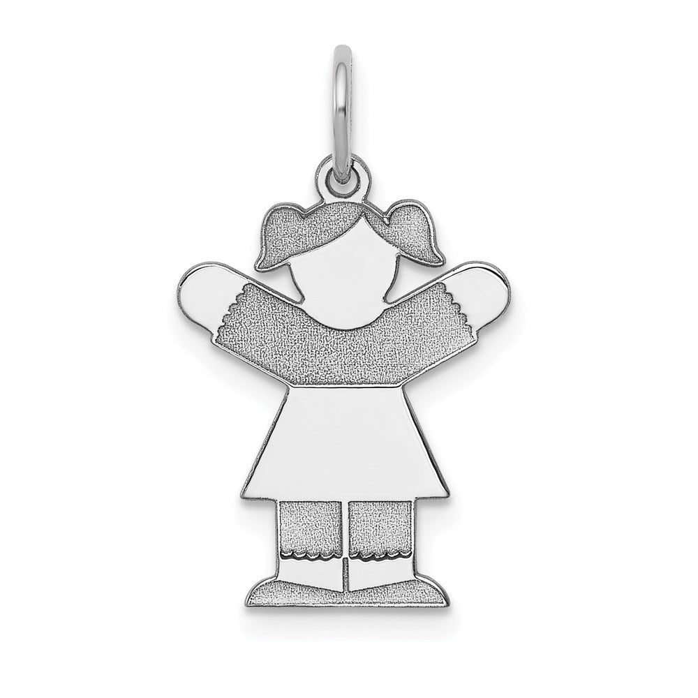 Sterling Silver Rhodium-plated Kid Charm - 5