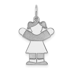Sterling Silver Rhodium-plated Kid Charm - 5
