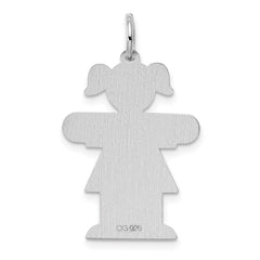 Sterling Silver Rhodium-plated Kid Charm - 19