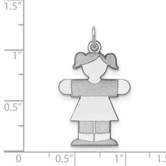 Sterling Silver Rhodium-plated Kid Charm - 19
