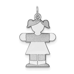 Sterling Silver Rhodium-plated Kid Charm - 19