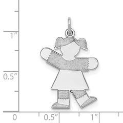 Sterling Silver Rhodium-plated Kid Charm - 22