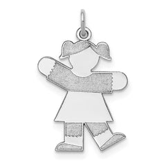 Sterling Silver Rhodium-plated Kid Charm - 22
