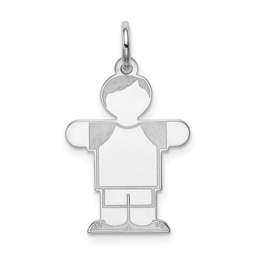 Sterling Silver Rhodium-plated Kid Charm - 23