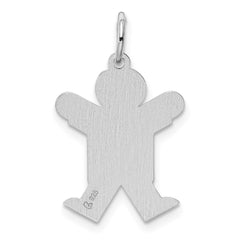 Sterling Silver Rhodium-plated Kid Charm - 25