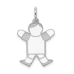 Sterling Silver Rhodium-plated Kid Charm - 25