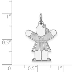 Sterling Silver Rhodium-plated Kid Charm - 26