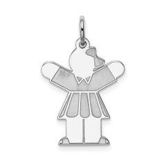 Sterling Silver Rhodium-plated Kid Charm - 26