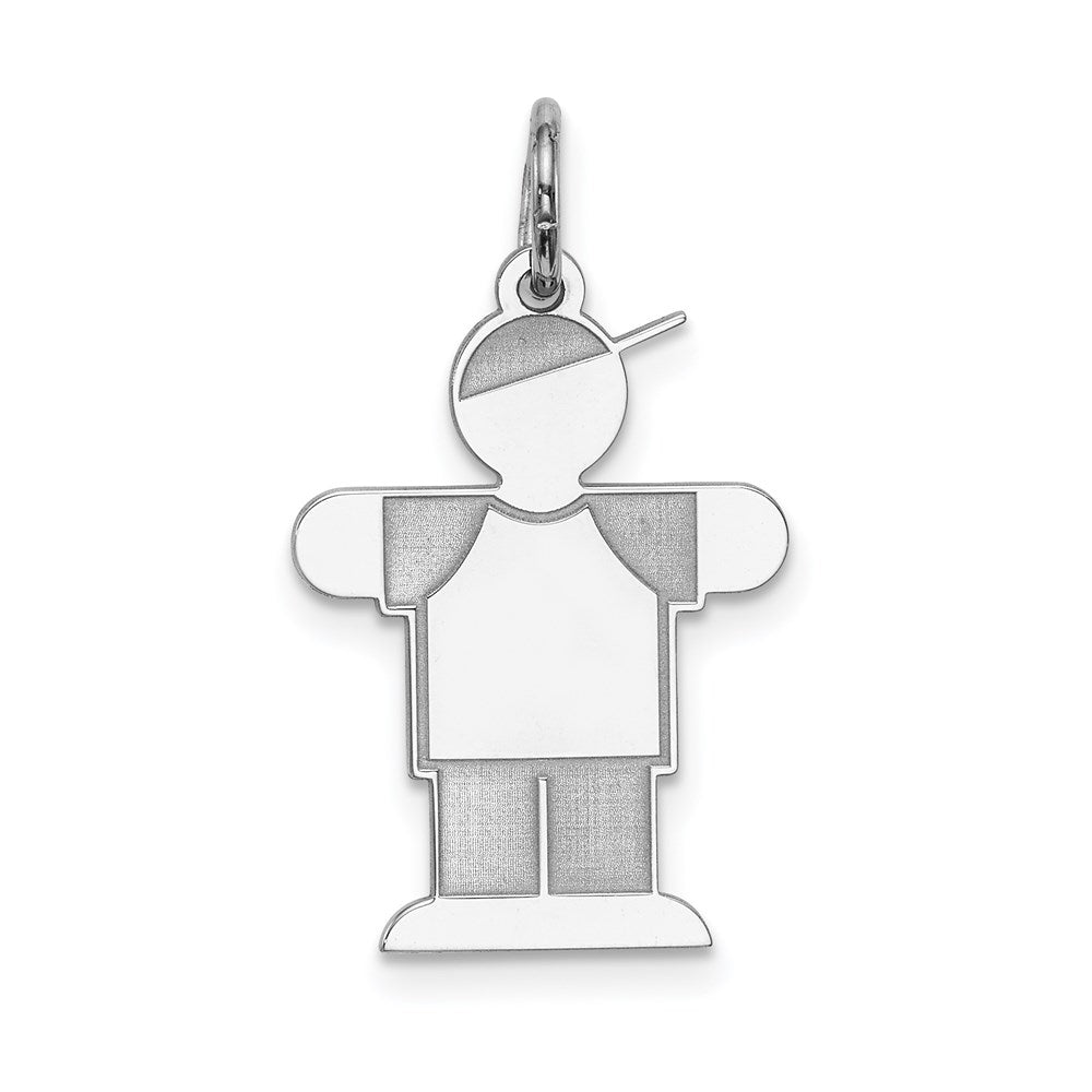Sterling Silver Rhodium-plated Kid Charm - 27