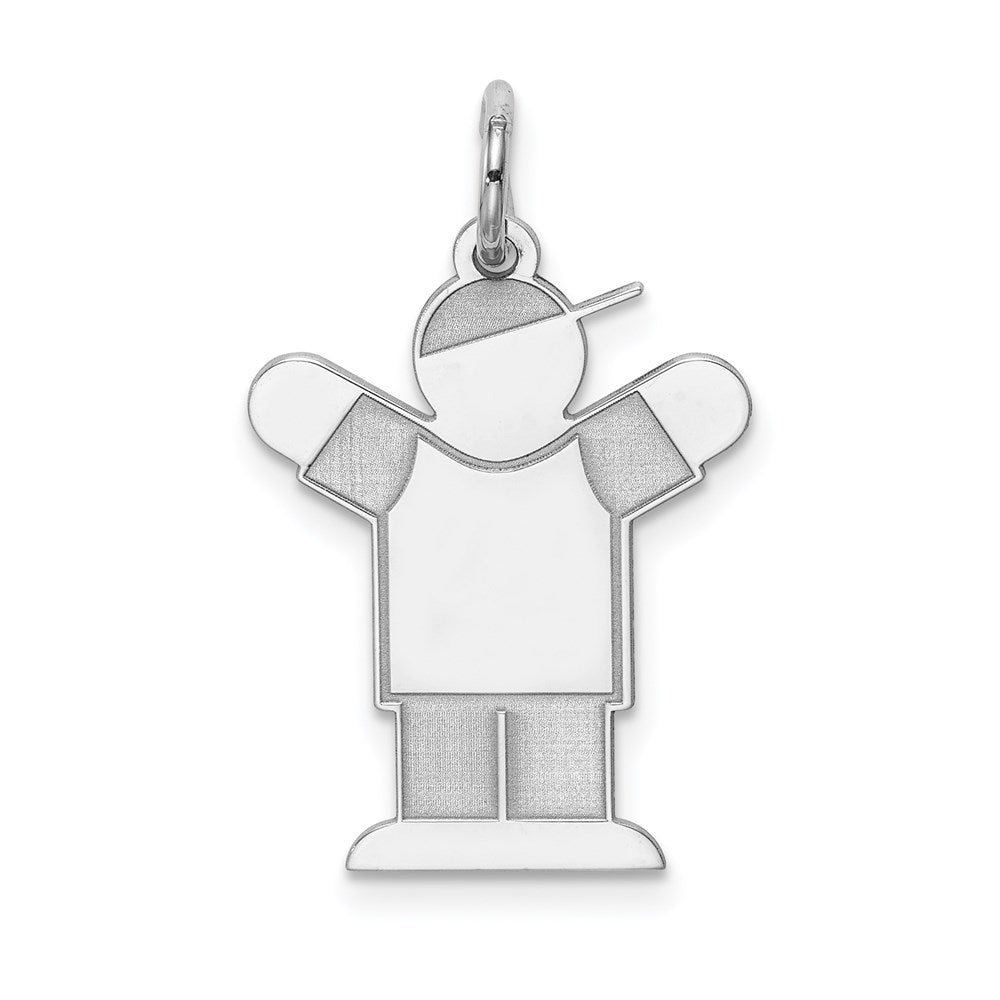 Sterling Silver Rhodium-plated Kid Charm - 43