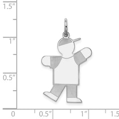 Sterling Silver Rhodium-plated Kid Charm - 28