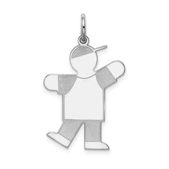 Sterling Silver Rhodium-plated Kid Charm - 28