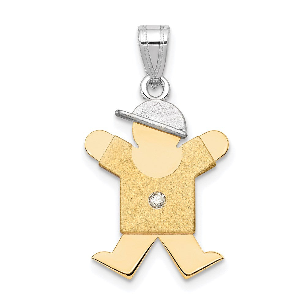 14k Two-tone VS Diamond Kid Pendant - 25