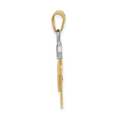 14k Two-tone VS Diamond Kid Pendant - 20