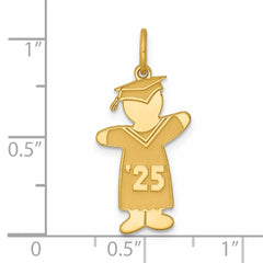 Sterling Silver Gold-plated Class of 2025 Boy Cuddle Charm