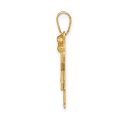 14k Two-tone AA Diamond Kid Pendant - 15