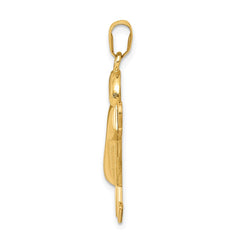 14k Puffed Boy w/Hat on Right Engravable Charm - 2