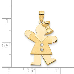 14k A Diamond Kid Pendant - 11