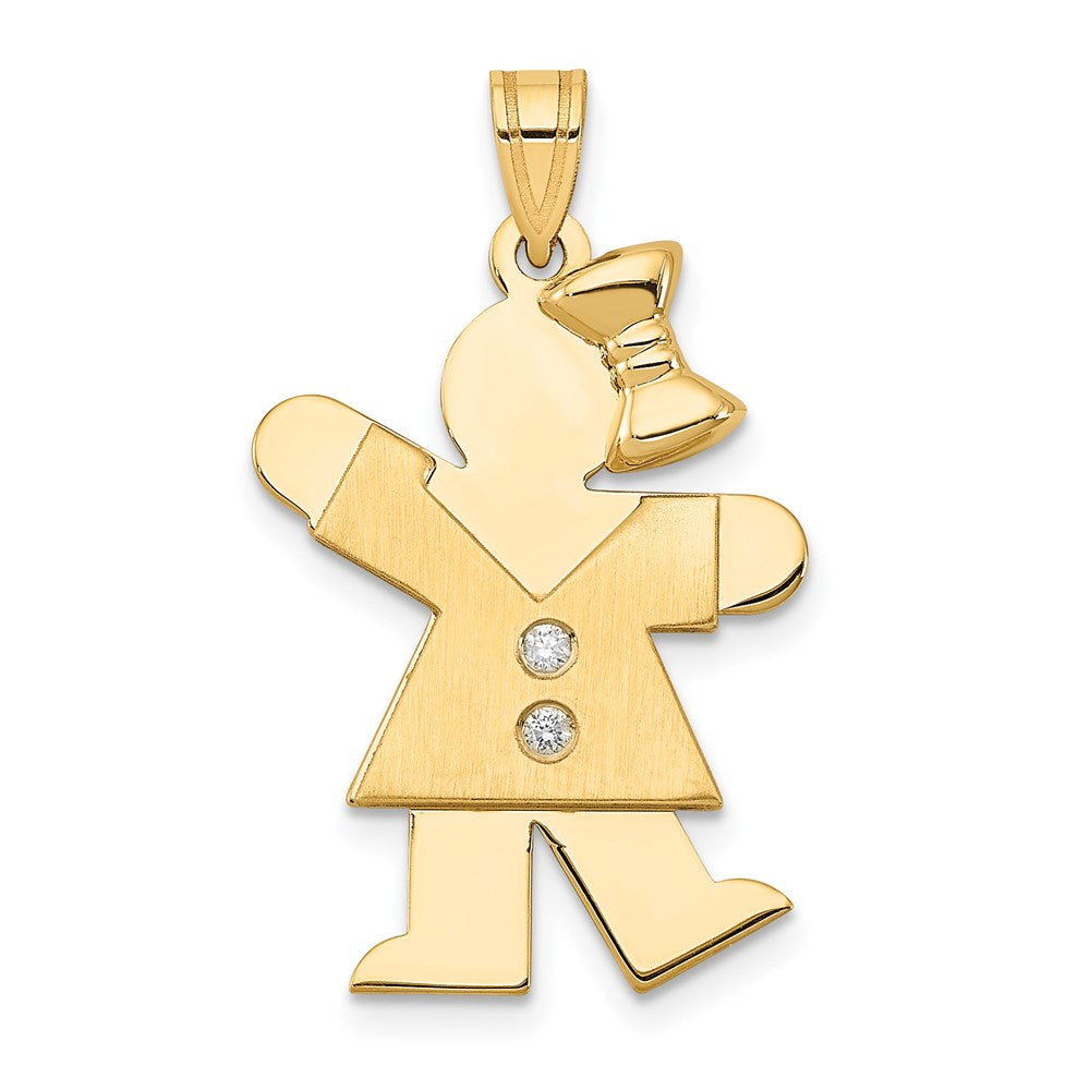 14k A Diamond Kid Pendant - 11