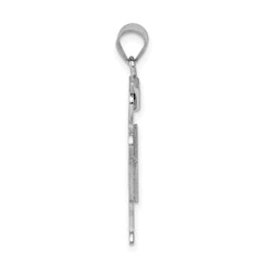 14k White Gold Medium Boy w/Hat on Right Engravable Charm - 3
