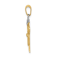 14k Two-Tone Small Boy with Hat on Left Engravable Charm