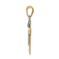 14k Two-Tone Small Boy with Hat on Left Engravable Charm - 3