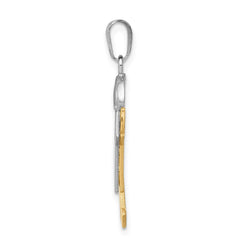 14k Two-Tone Large Boy with Hat on Right Engravable Charm - 5