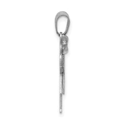 14k White Gold AA Diamond Kid Pendant - 13