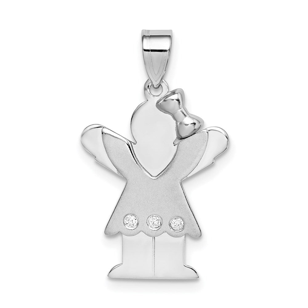 14k White Gold VS Diamond Kid Pendant - 13